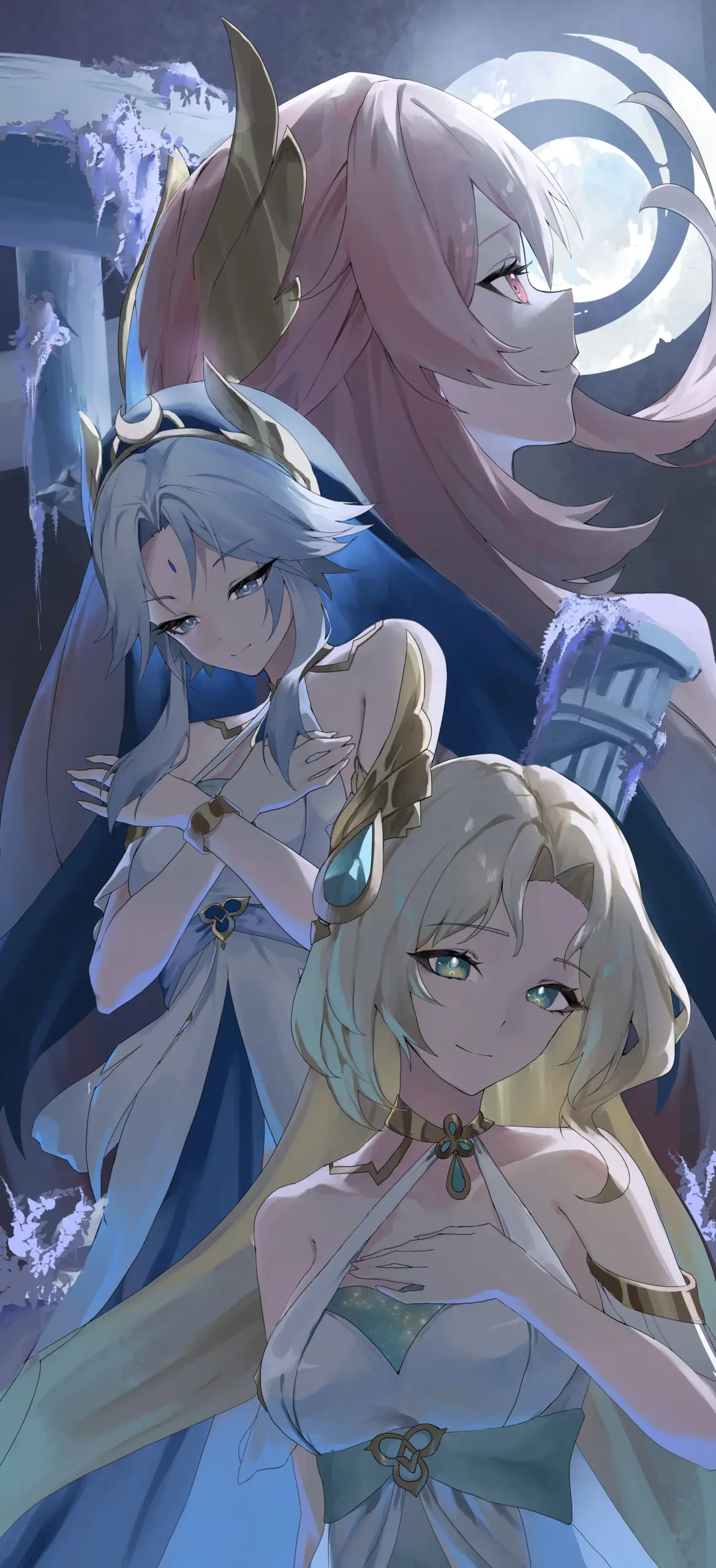 Ảnh anime genshin impact ba nữ thần teyvat quyến rũ