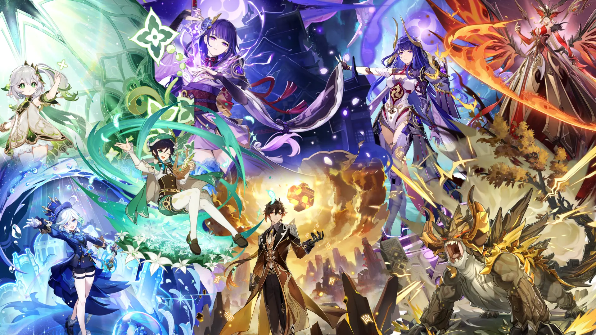 Ảnh anime genshin impact những chiến binh vùng teyvat đầy quyền năng