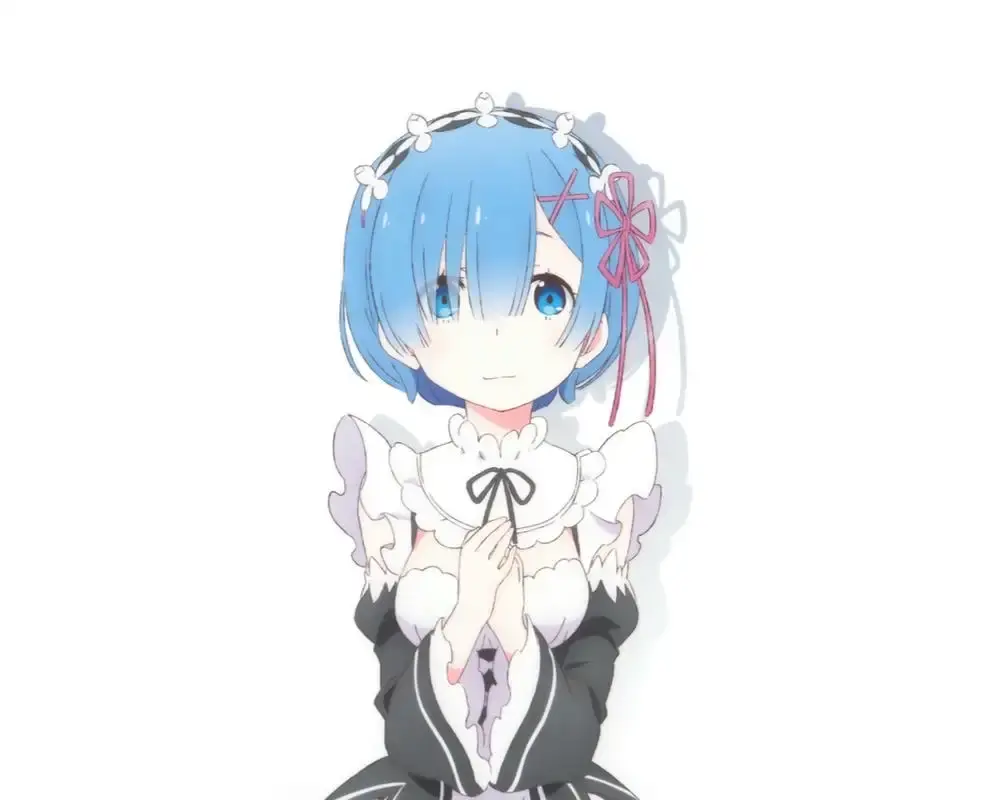Ảnh anime hầu gái rem dễ thương trong đồng phục đáng yêu