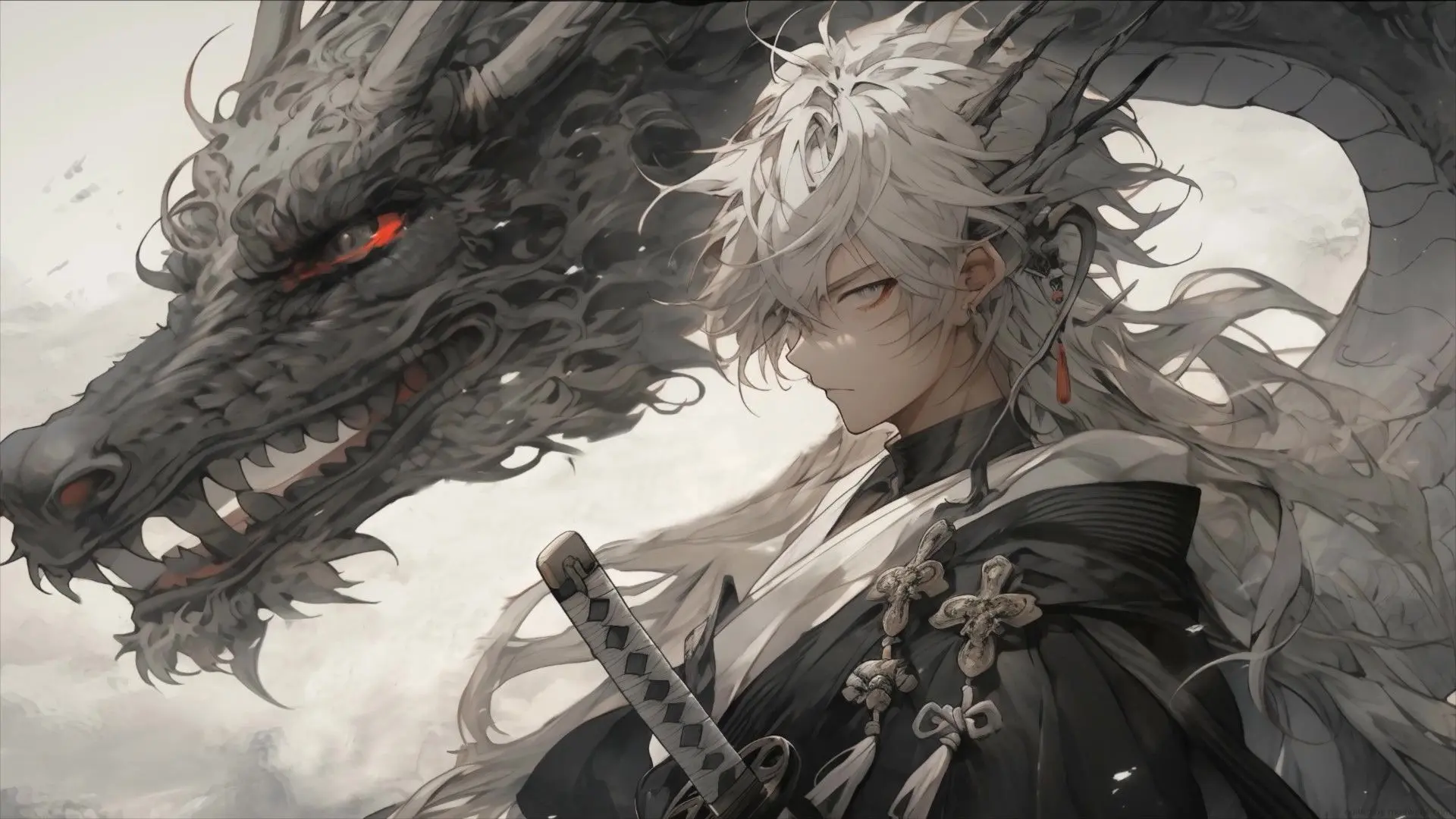 Ảnh rồng anime kiêu hãnh với vẻ ngoài quyền lực tuyệt đối