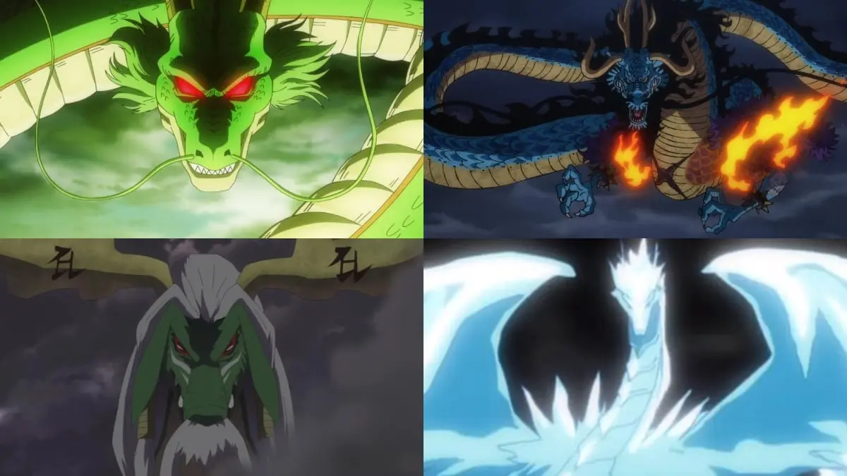 Ảnh rồng anime mạnh mẽ với đôi mắt sáng chói tuyệt vời