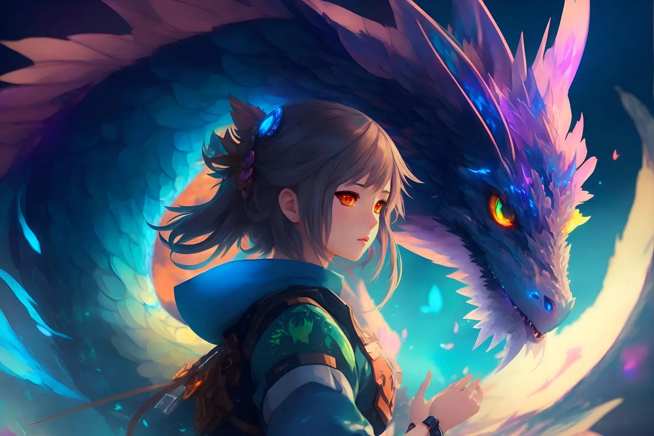 Ảnh rồng anime nữ thợ săn và người bạn đồng hành vĩ đại