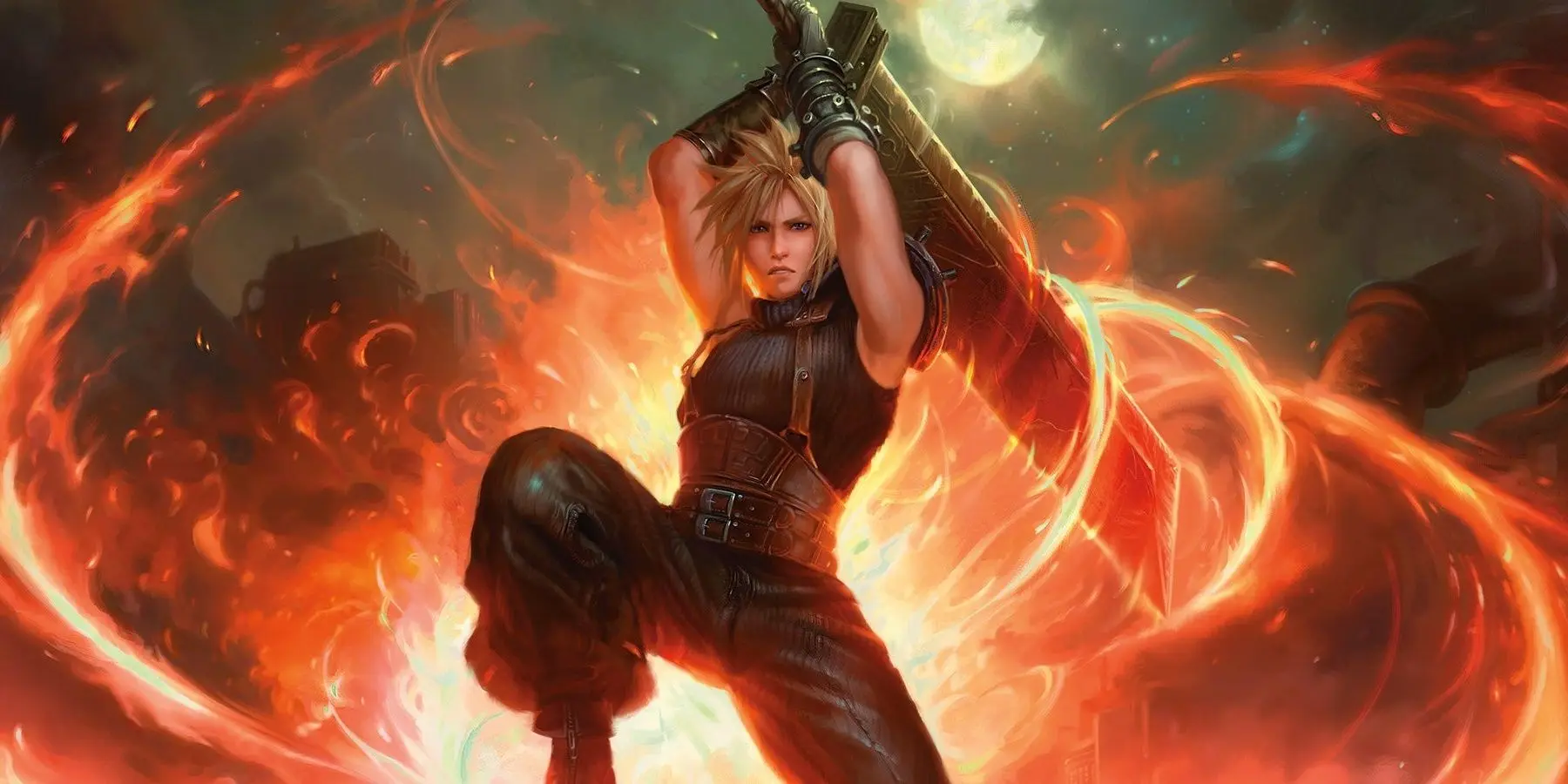 Cloud strife anime fanart vẻ đẹp rực lửa