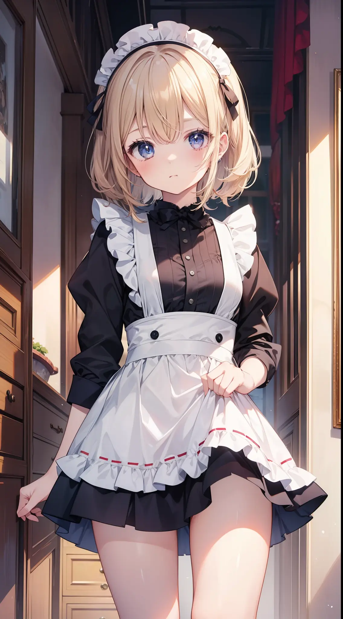 Cô gái anime diện đồng phục hầu gái dễ thương