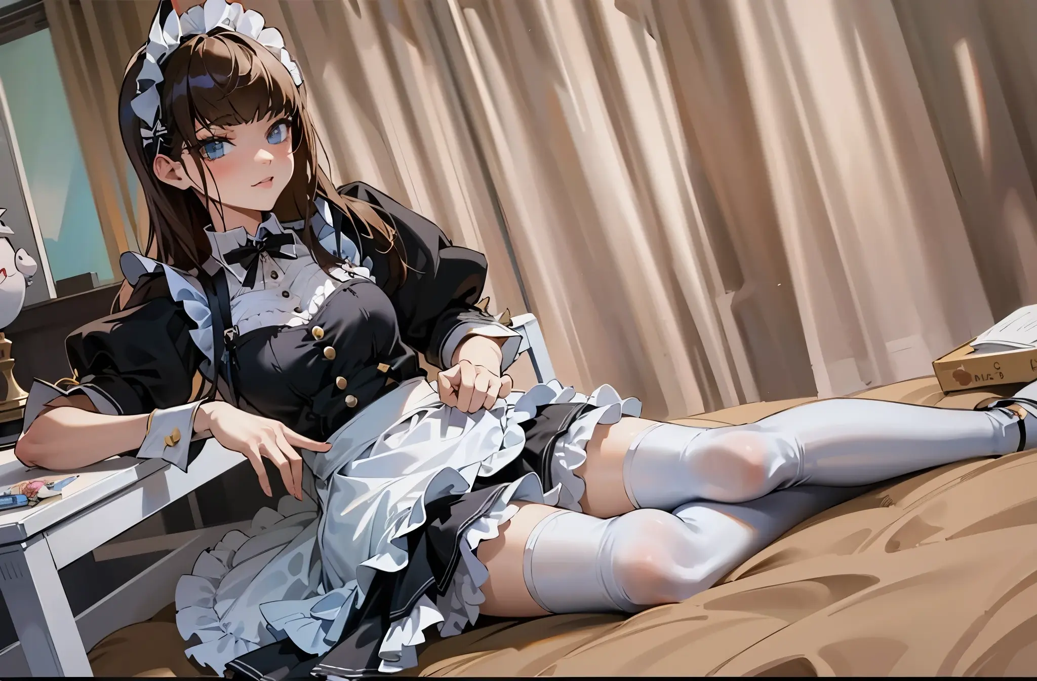 Cô gái anime diện trang phục hầu gái quyến rũ
