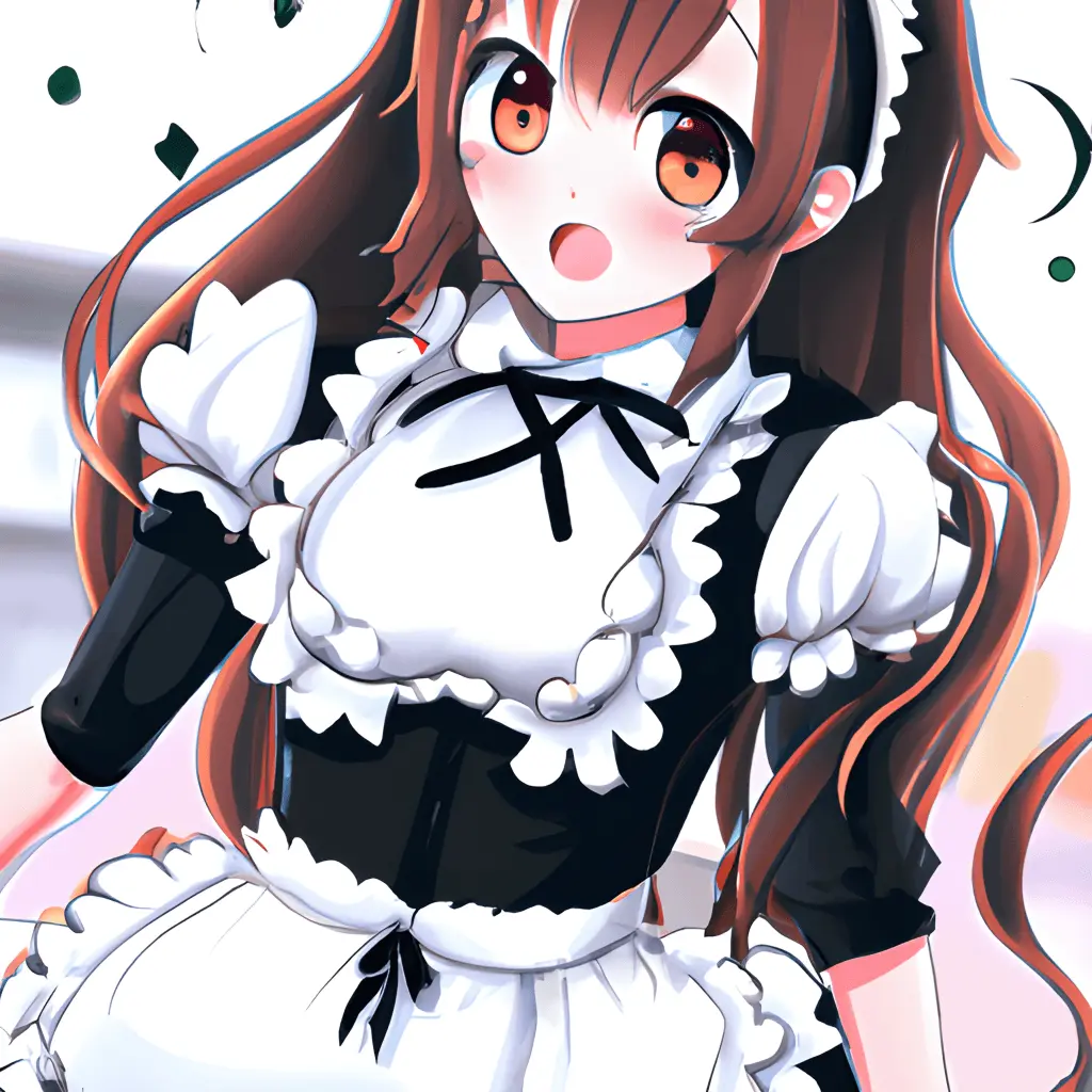 Cô gái anime diện trang phục nữ quản gia dễ thương