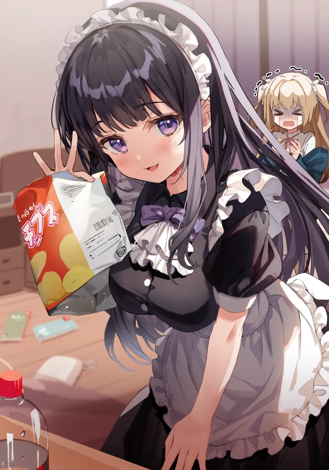 Cô gái anime đồng phục hầu gái đáng yêu ngọt ngào
