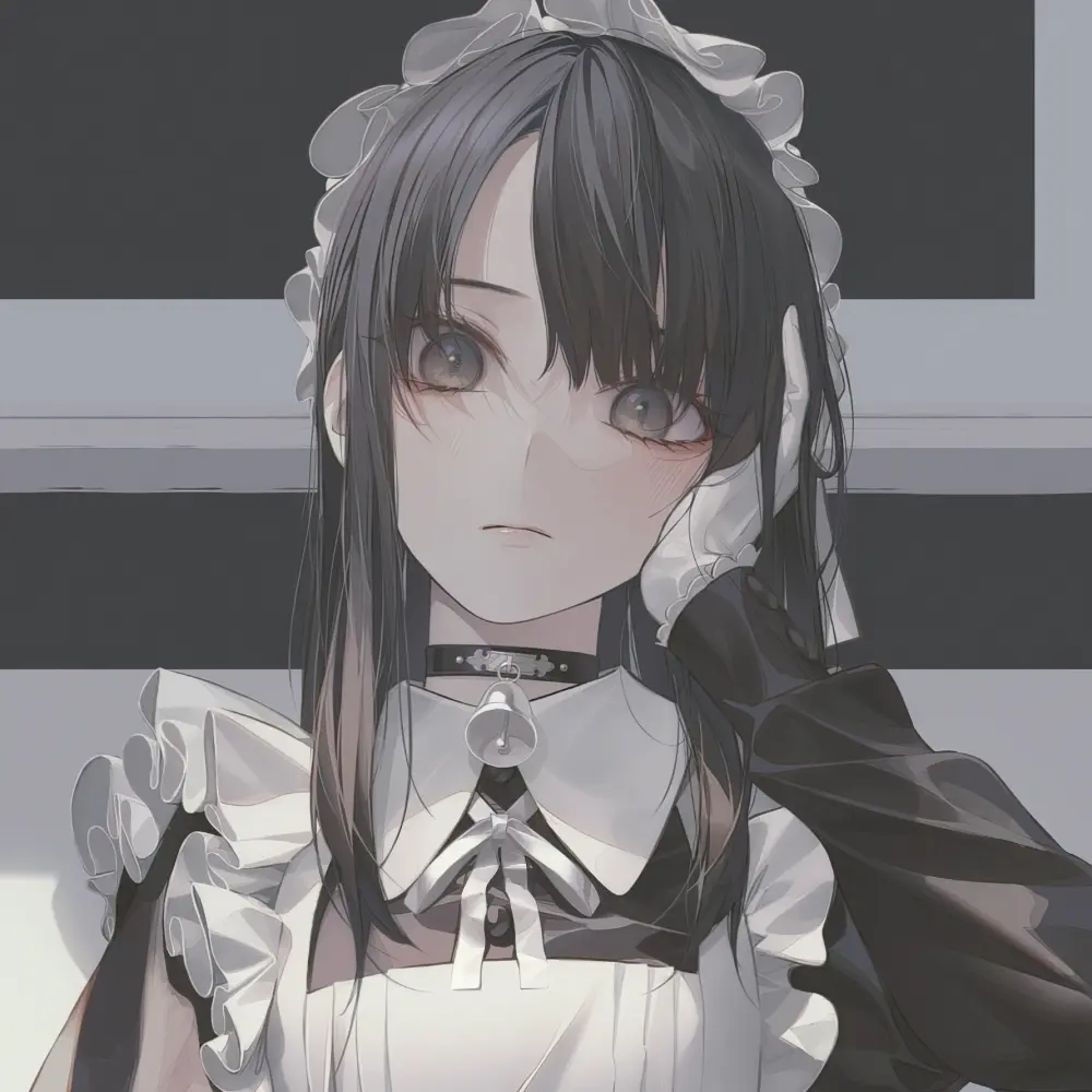 Cô gái anime đồng phục hầu gái dễ thương ngọt ngào