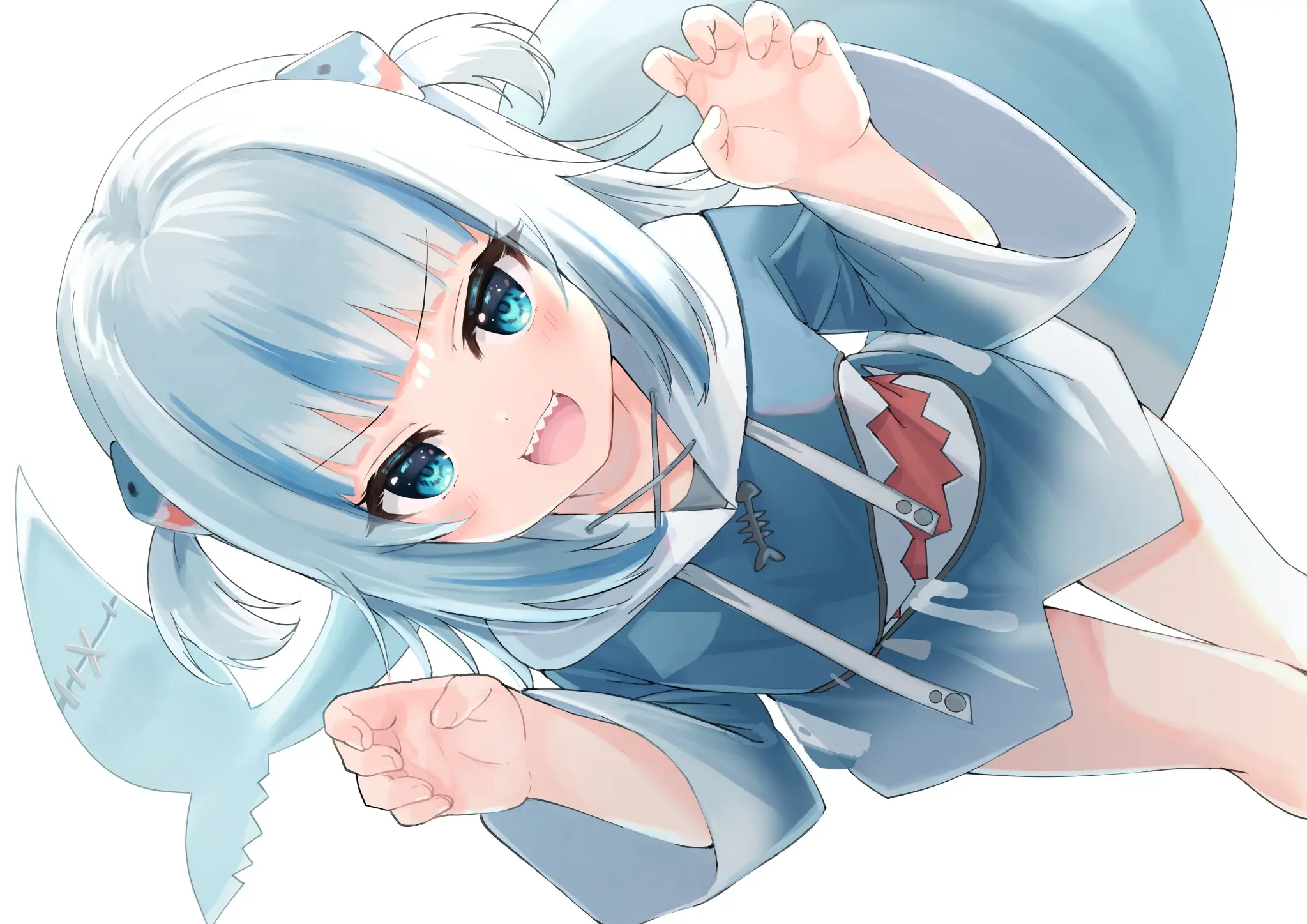 Hình minh họa phong cách nhật bản về cá mập chibi dễ thương