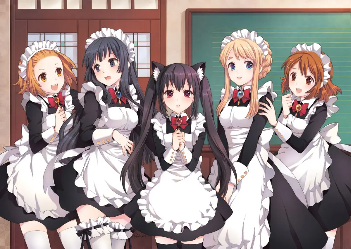 Năm nàng hầu gái anime dễ thương trong đồng phục