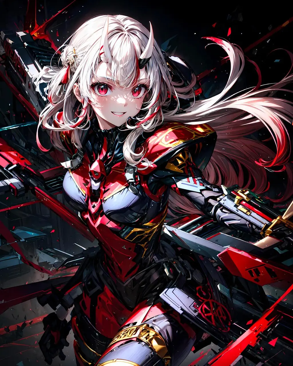 Nữ chiến binh anime phong cách cyberpunk đầy quyền năng