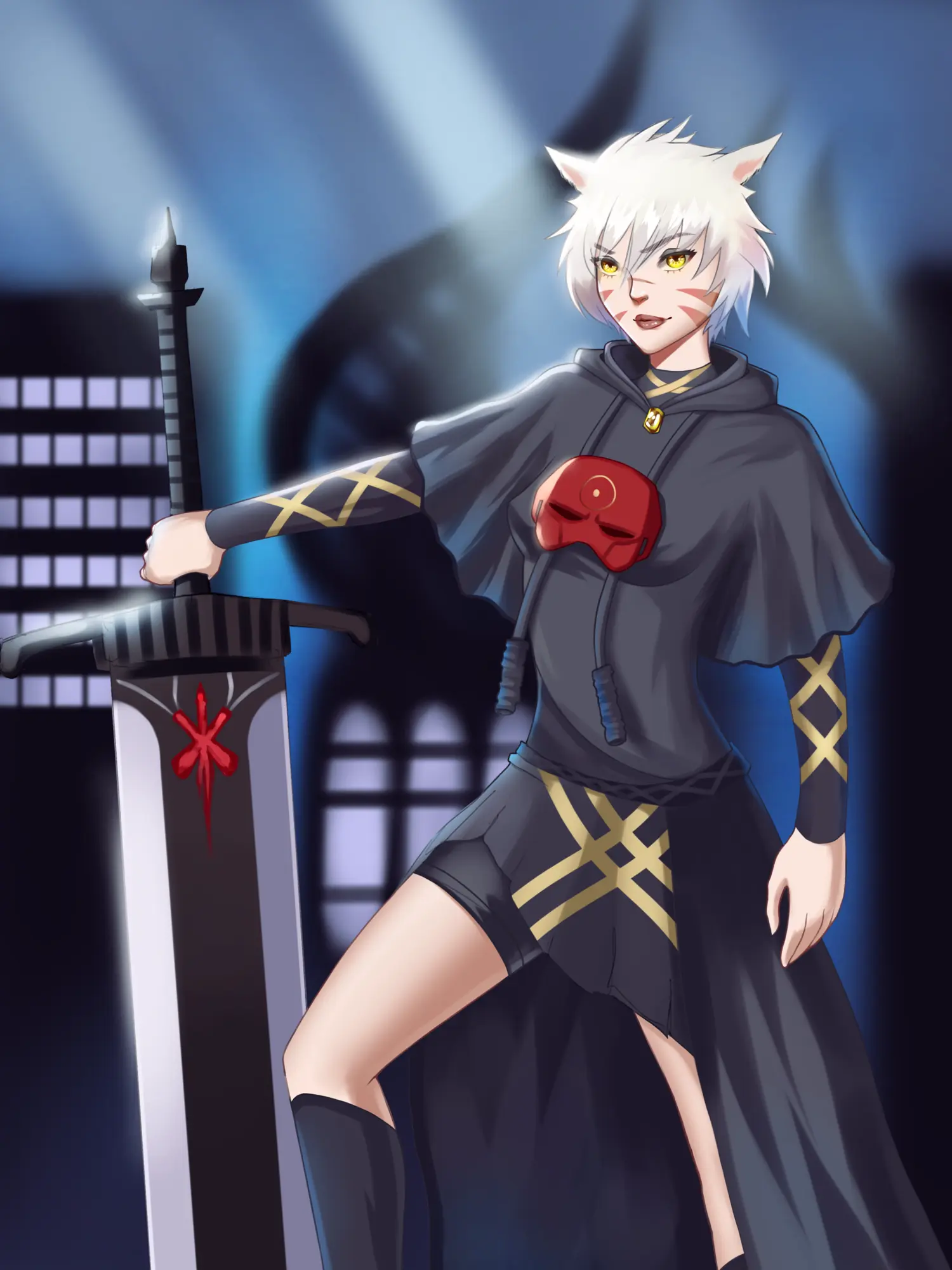 Nữ chiến binh mèo phong cách anime đậm chất fanart