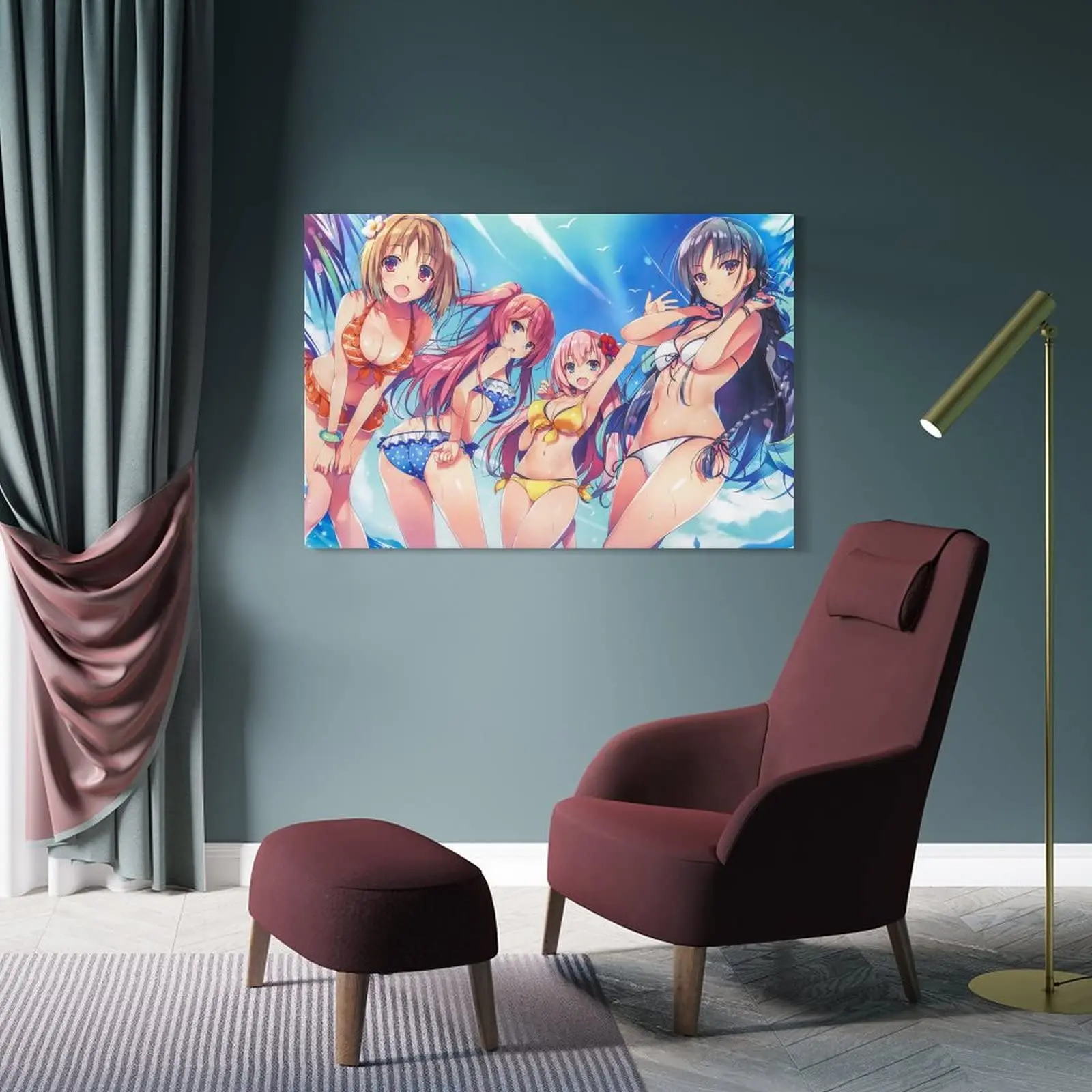 Nữ nhân vật anime diện đồ bơi mùa hè rực rỡ