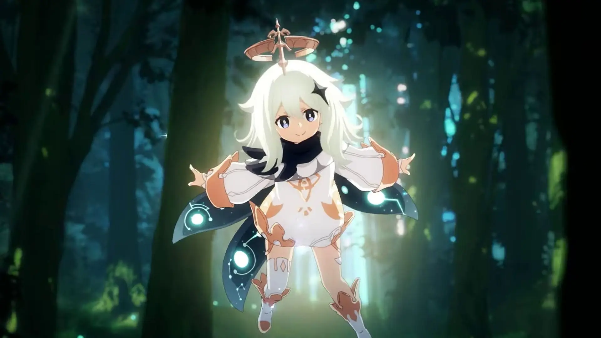 Paimon trong rừng teyvat anime genshin impact đẹp
