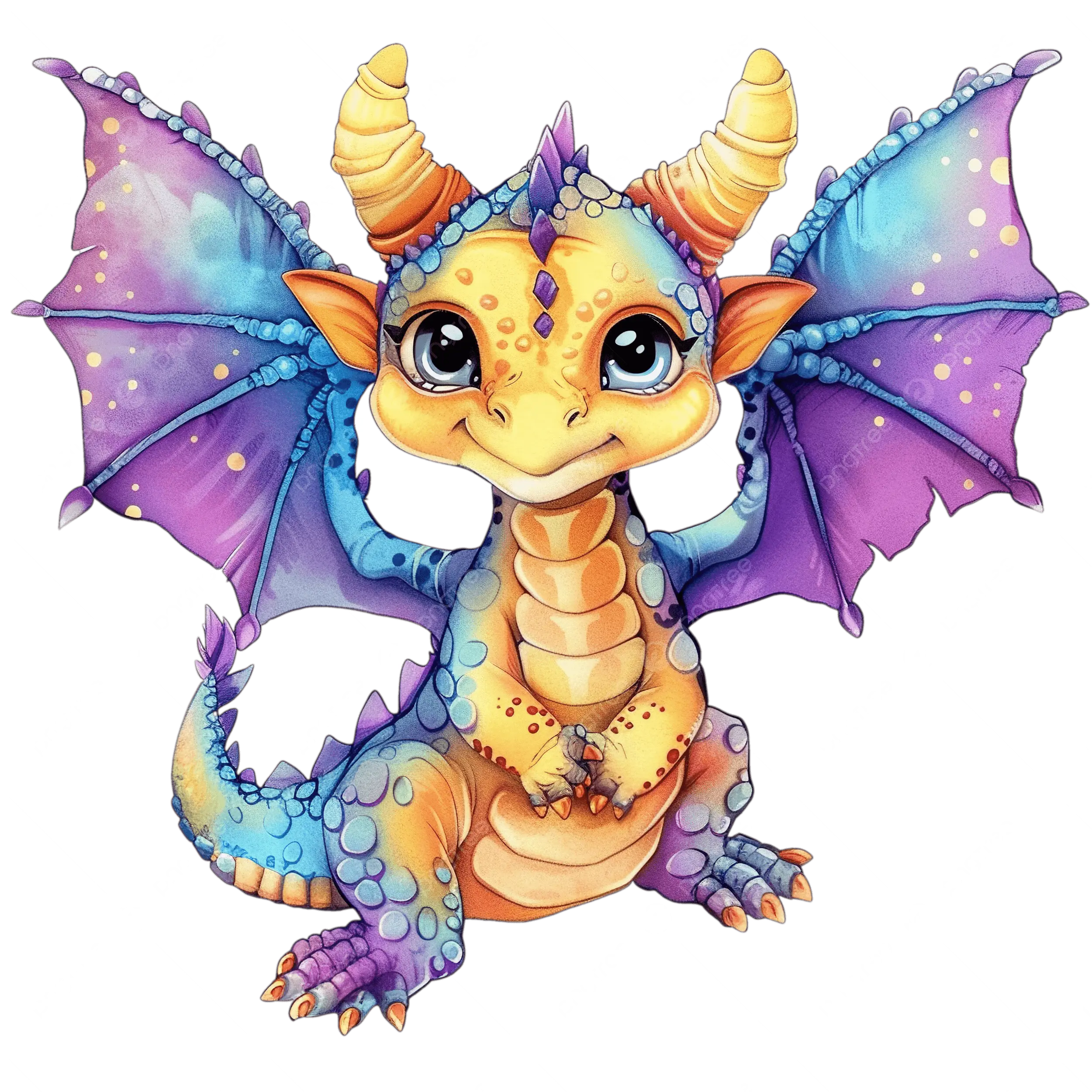 Rồng anime dễ thương bay lượn với đôi cánh sặc sỡ