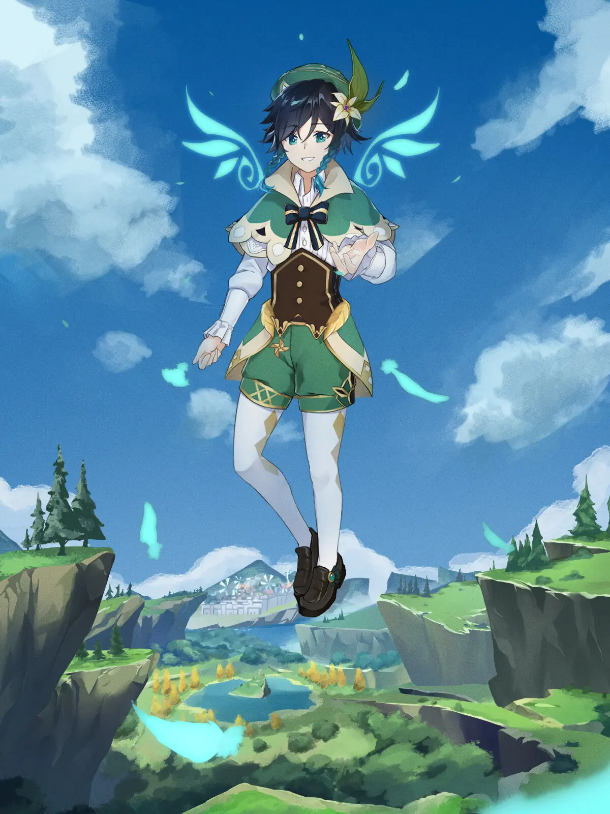 Venti bay phong lộng gió trong thế giới anime genshin impact
